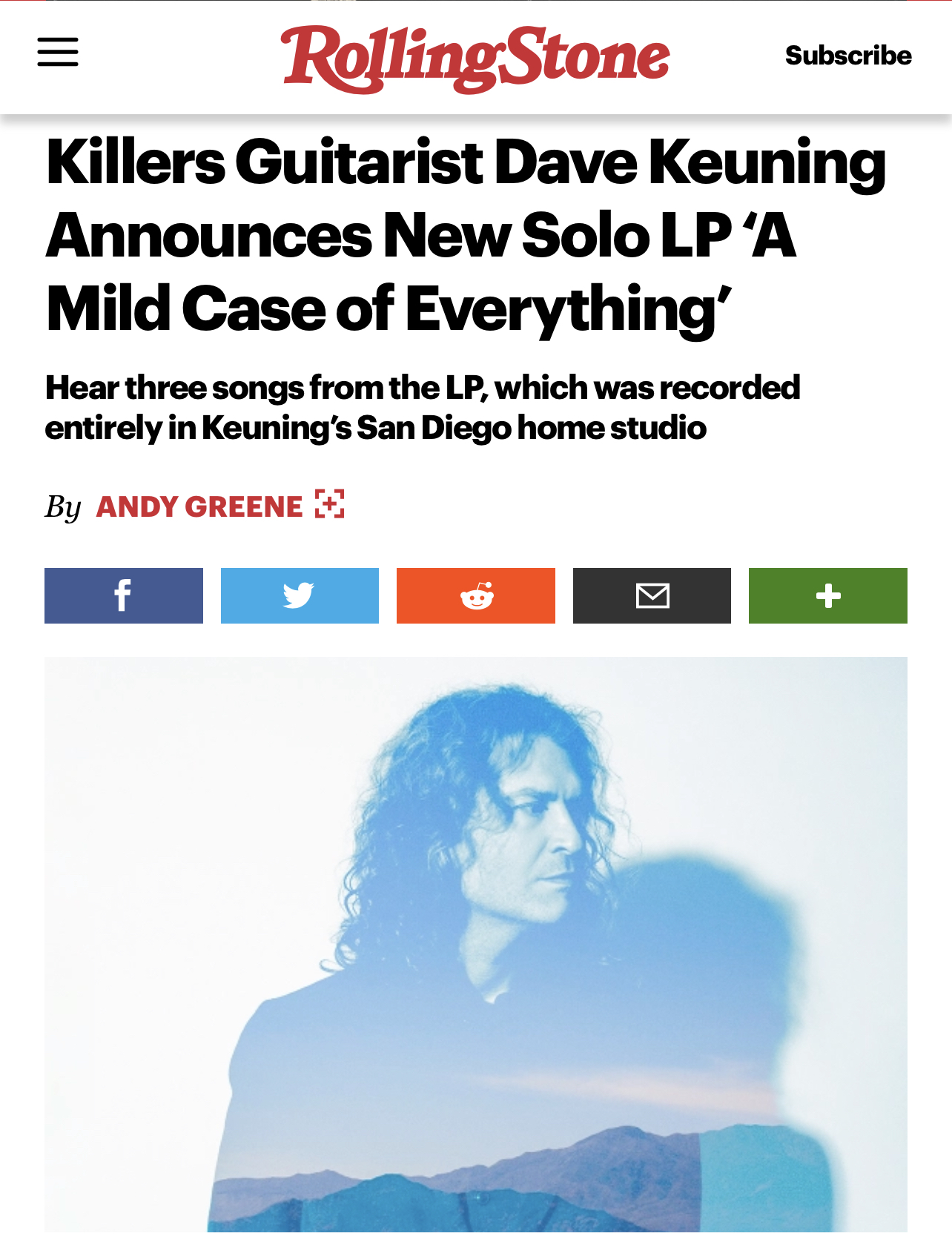 Dave Keuning Rolling Stone Album Announcement